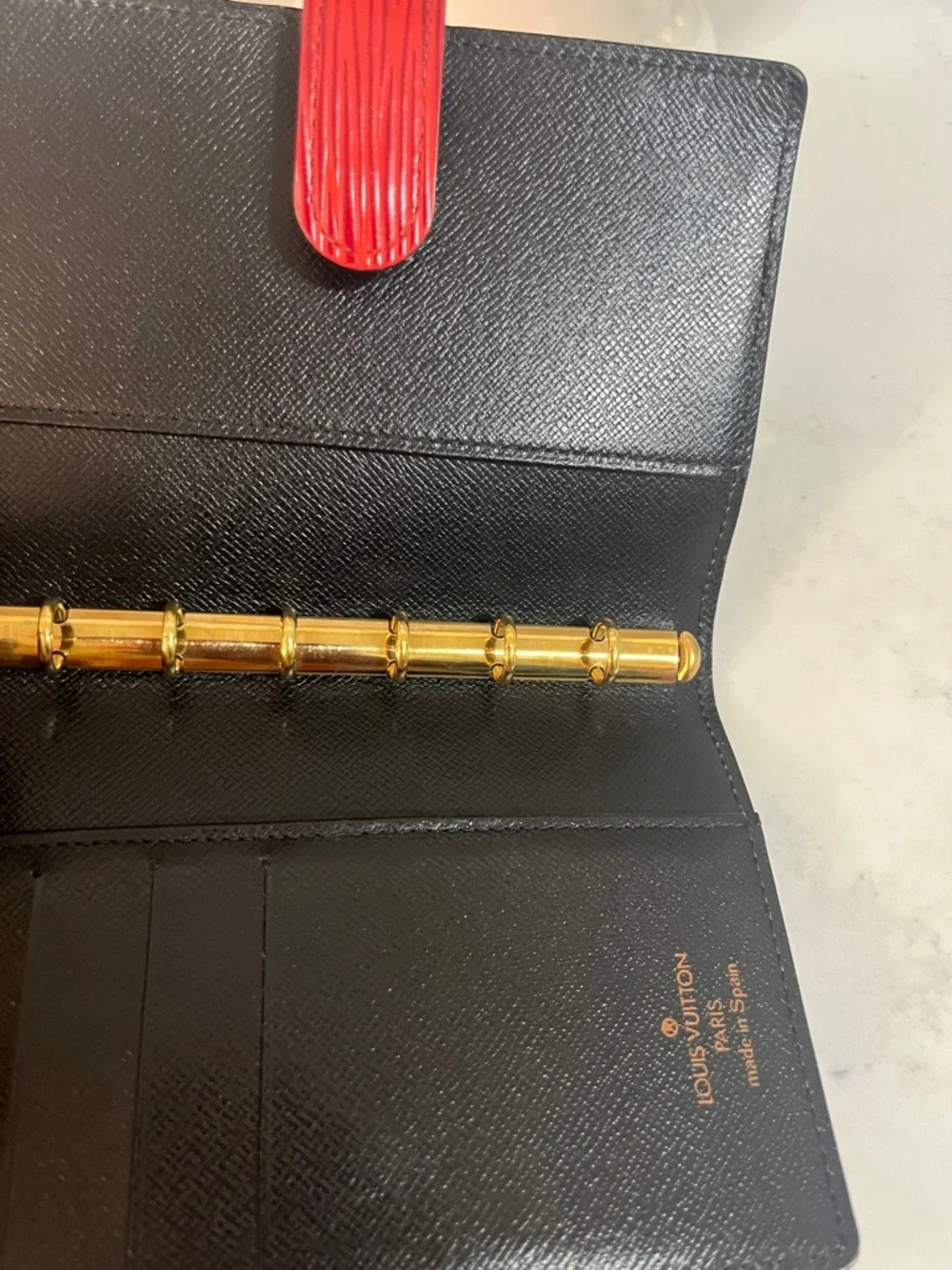 Louis Vuitton Red Epi Agenda PM